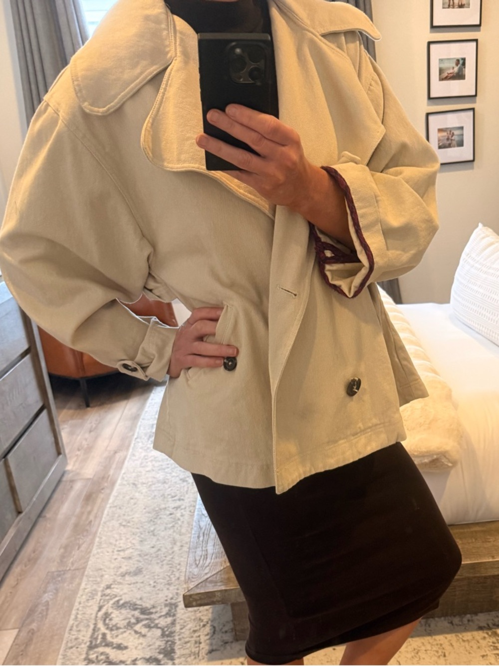 Free People Black Fitted Pencil Skirt